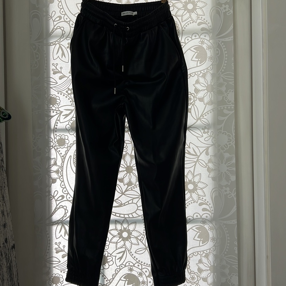 Avec Les Filles Vegan Leather Joggers